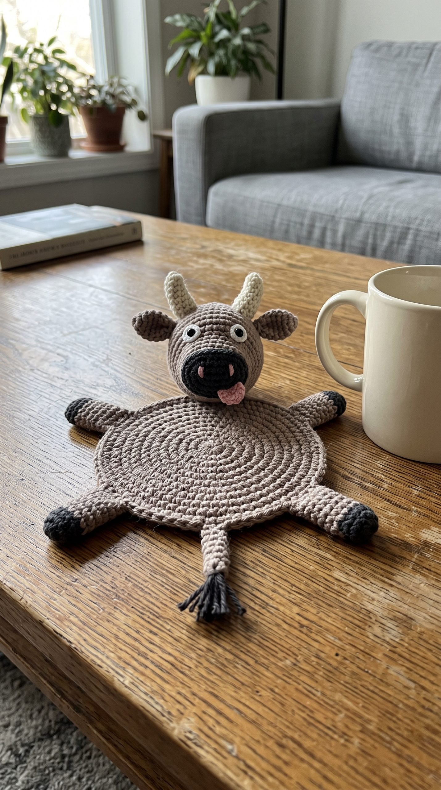 cow crochet coaster pattern