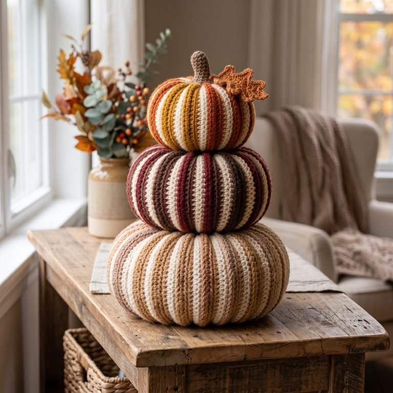 Free Crochet Pumpkin Stack Pattern for Cozy Fall Decor