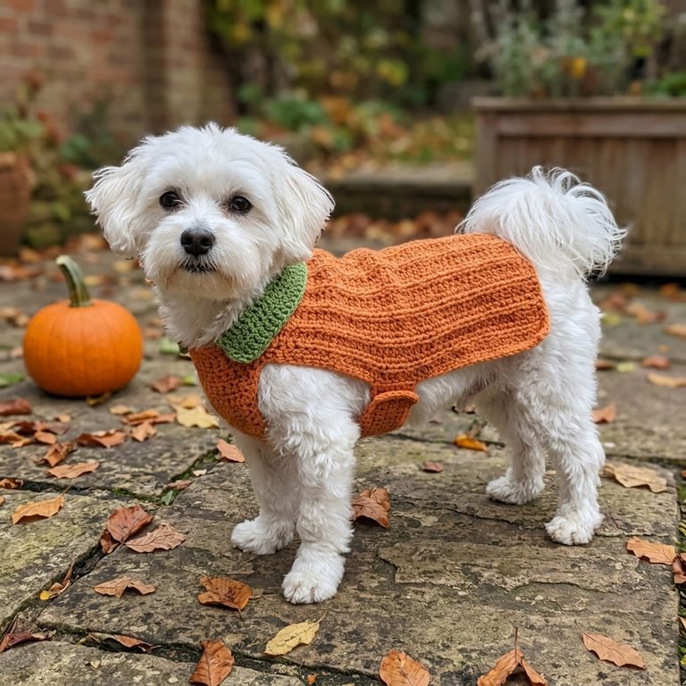 Pumpkin Dog Sweater Crochet Pattern for Halloween