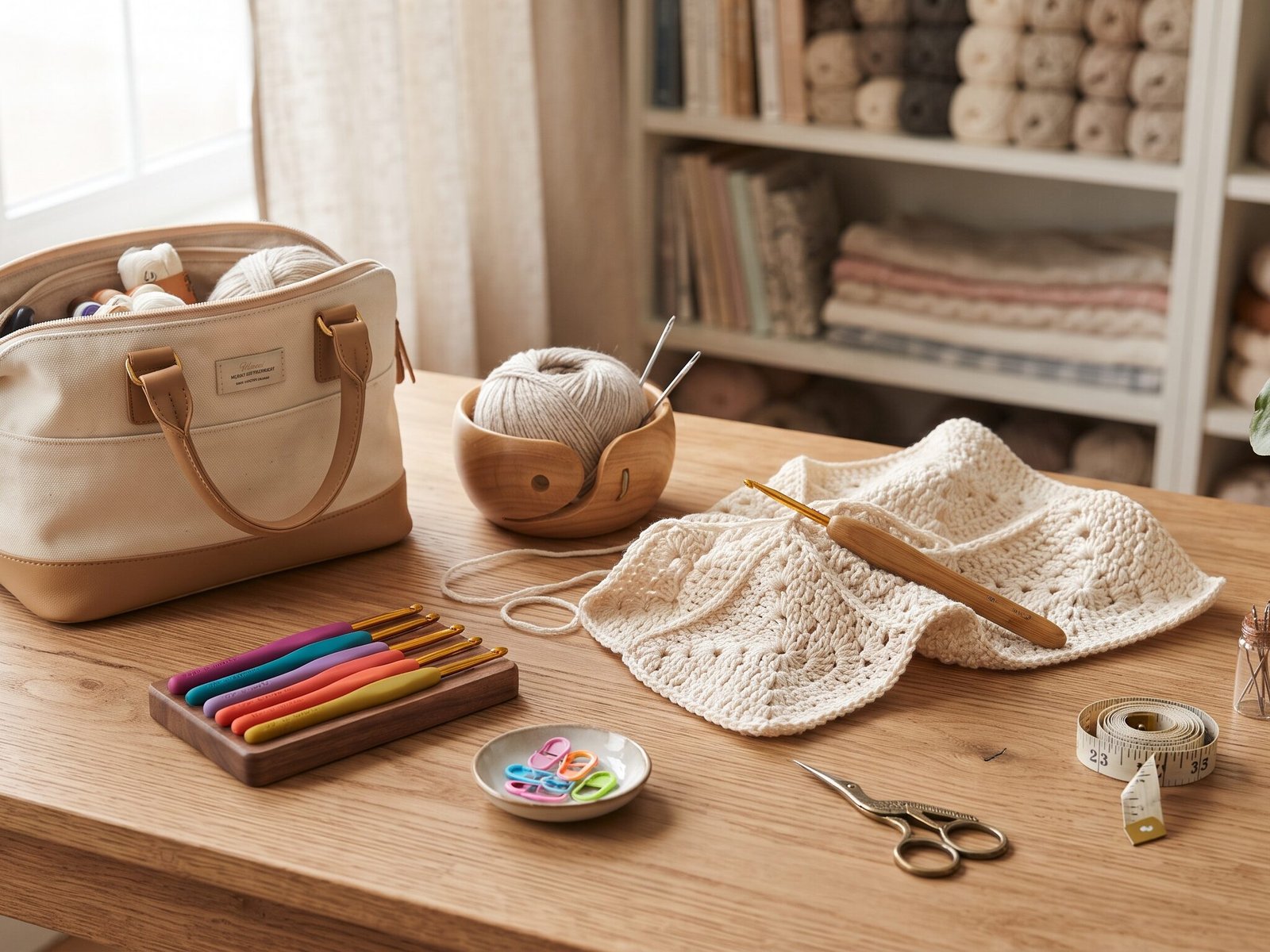 Crochet tools and supplies for beginners